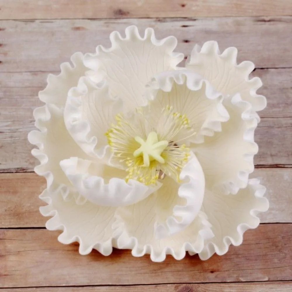 White Peony Sugar Flower Cake Topper for Decorating Cakes